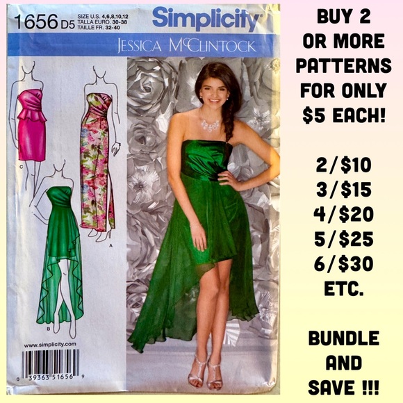 Simplicity 1656 Special Occasion Dress Sewing Pattern Uncut (4-6-8-10-12) - Picture 1 of 10